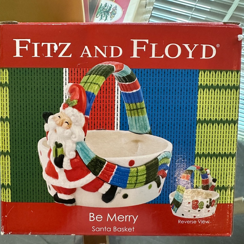 Fitz and Floyd Multicolor Santa Basket